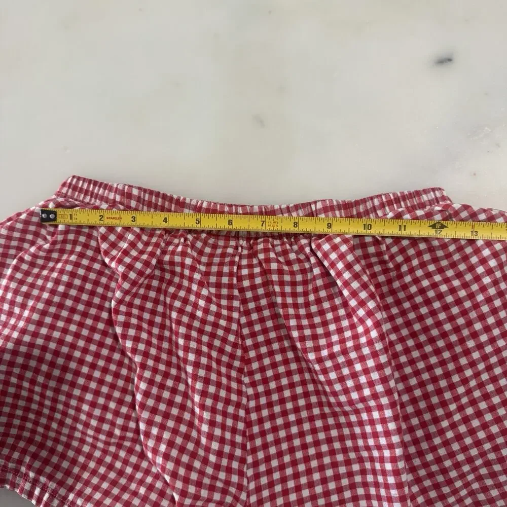 Red White Gingham Plaid Boxer Shorts Women’s L Lounge Pajama Coquette Pinterest
